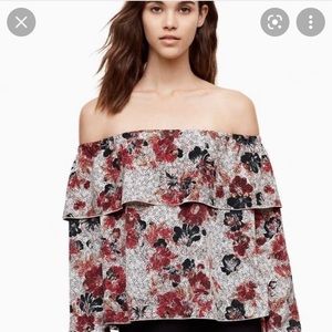 Aritzia off the shoulder flower blouse